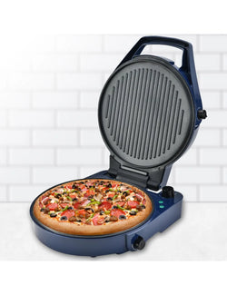 Electric Pizza Maker Pizza Oven Dual Temperature Control Flat Grill - Blue